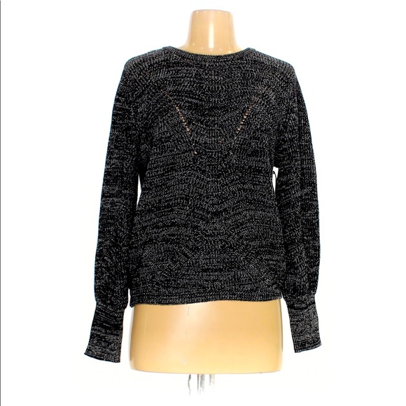 Vince Camuto Womens Laced Back Pullover Sweater Top Black Marle Sz: S NWT - Picture 1 of 7
